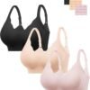 Women's 3-Pack Jelly Wireless Push-Up Scalloped Bralettes