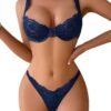 Women's Floral Lace Underwire Push-Up Set