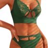 Women's Lace Patchwork Bra and Panty Set